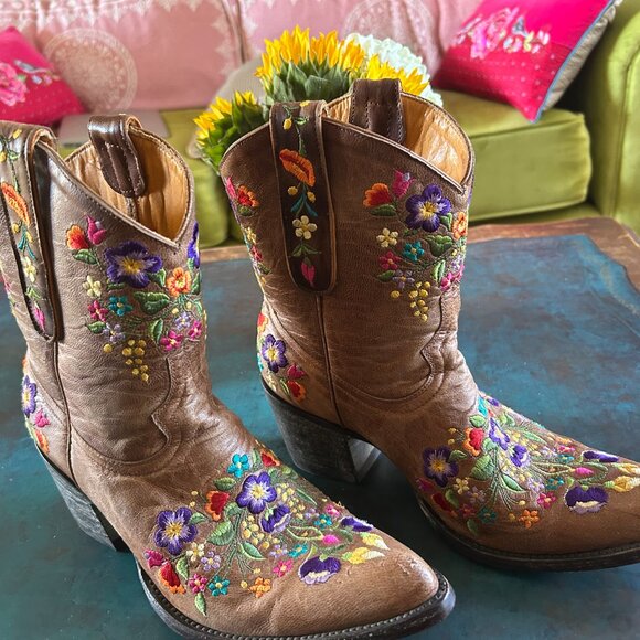 OLD GRINGO SORA 6" SHORT SHAFT EMBROIDERED BOOTS!!! 8.5 - Picture 3 of 5